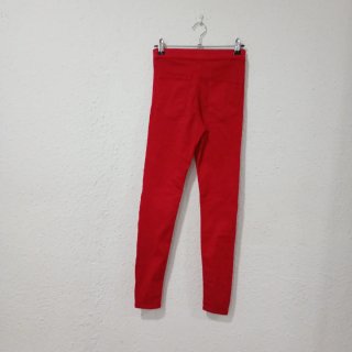 Pantalones Skinny Tiro Alto Rojos