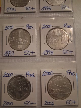 Monedas 2000 Pesetas España 1994-2001