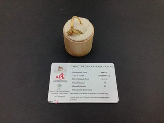 anillo oro 18k con piedra con circonita
