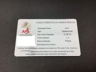 anillo oro 18k con piedra con diamante