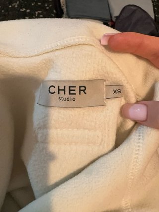 Jersey blanco mujer cremallera