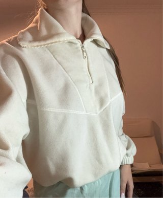Jersey blanco mujer cremallera