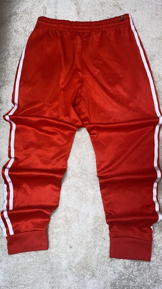 Pantalón Adidas rojo rayas blancas Retro Vintage S