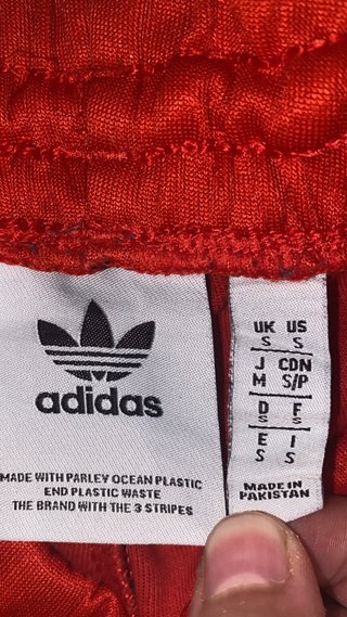 Pantalón Adidas rojo rayas blancas Retro Vintage S