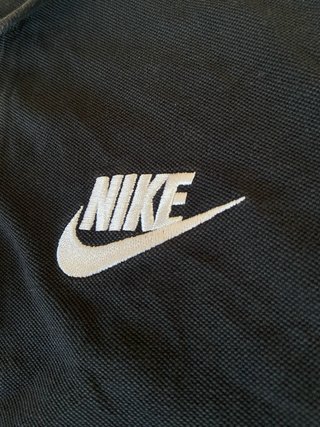 Polo Nike Clásico Negro Logo Bordado Talla M