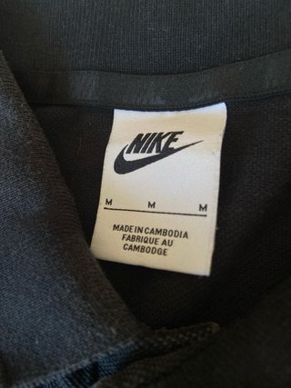 Polo Nike Clásico Negro Logo Bordado Talla M
