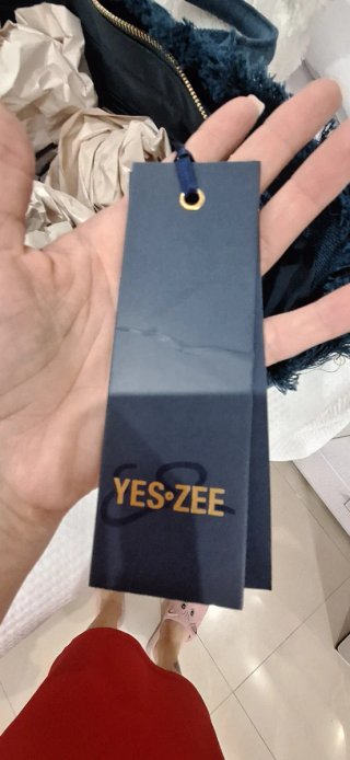 Bolso YES ZEE azul y dorado