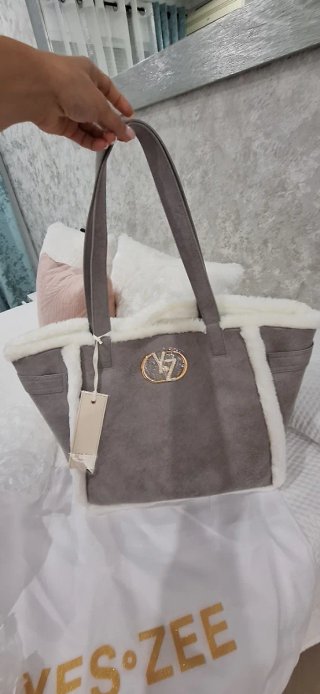 Bolso italiano YES ZEE gris y blanco
