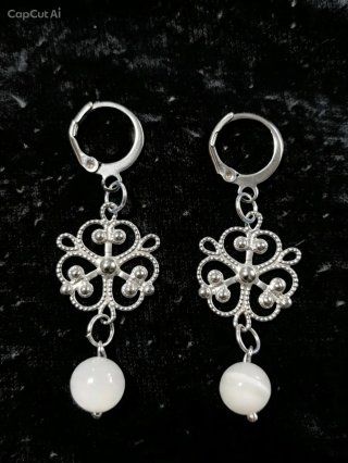 Pendientes plata con cuenta cristal rosa