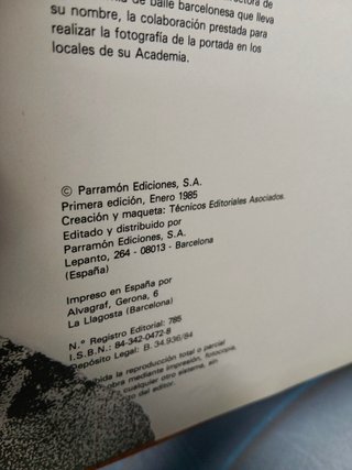 libro, tomo, PRIMEROS PASOS EN BALLET CLÁSICO . PARRAMON EDICIONES, 1985