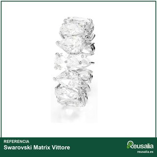 Swarovski Anillo Matrix Vittore piedras plateado