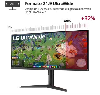 Monitor LG 34 Ultrapanorámico Gaming 34WP65G-B