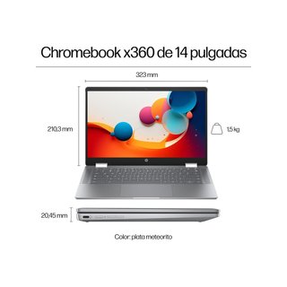 HP Chromebook x360 14b-cd0006ns 128GB Plata