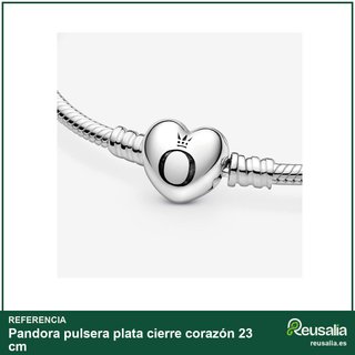 Pandora pulsera plata cierre corazón 23 cm