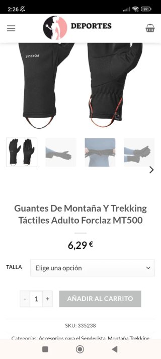 - Guantes de Running - Marchas .!!! OFERTA .!!!