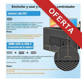 KEFEYA Monitor portátil 15.6” FHD triple