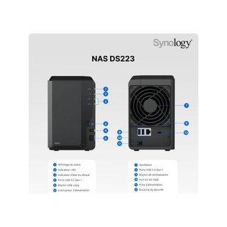 - Synology DS223 almacenamiento en red bajo