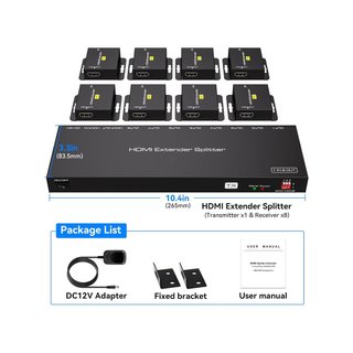 VEDINDUST HDMI Splitter Extensor 1x8