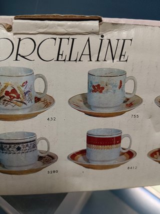 2 caja sin uso nuevas veritable porcelaine, dos juegos de tazas de té chinas
