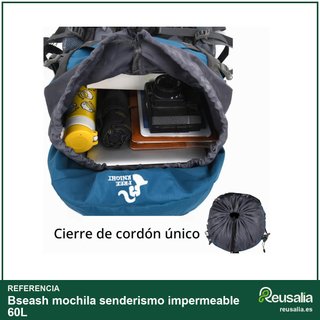 Bseash mochila senderismo impermeable 60L