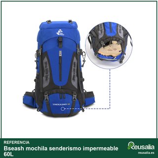 Bseash mochila senderismo impermeable 60L