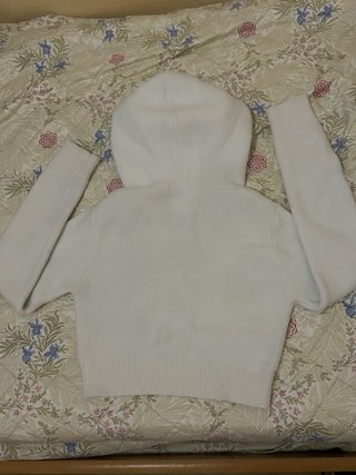Sudadera corta talla S crema/blanco