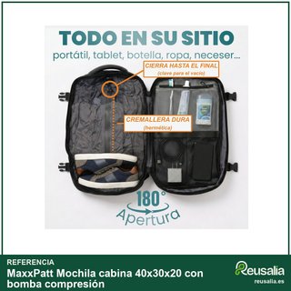 Mochila cabina 40x30x20 con bomba compresión