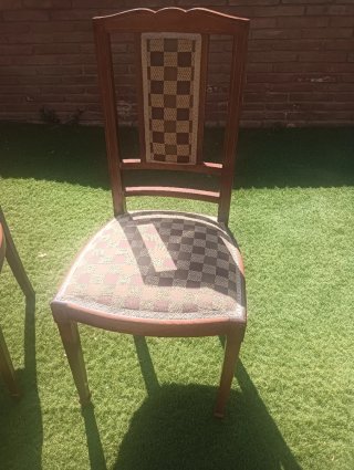 Sillas Modernistas Caoba Cubana (4uds) + Tresillo