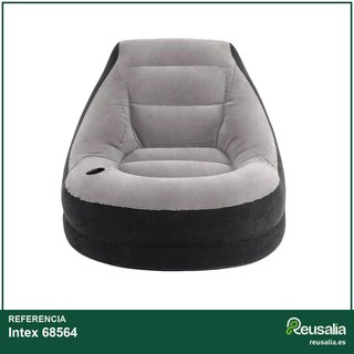 Intex 68564 sillón hinchable con reposapiés gris