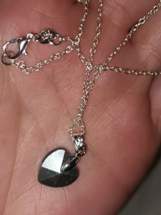 Collar Corazón Azul y Plata