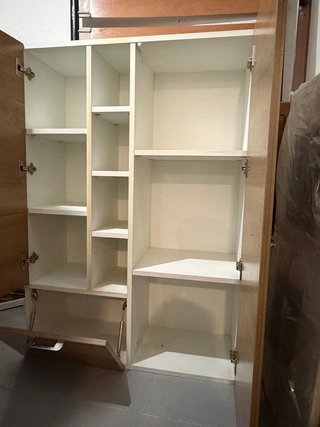 Mueble Estantería Madera Marrón y Blanco