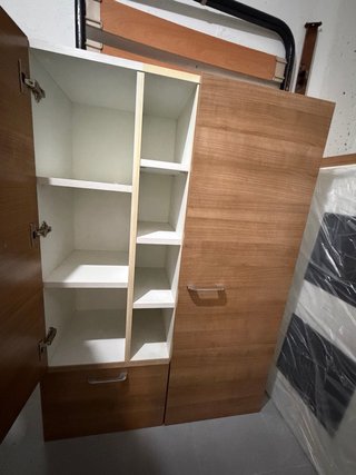 Mueble Estantería Madera Marrón y Blanco
