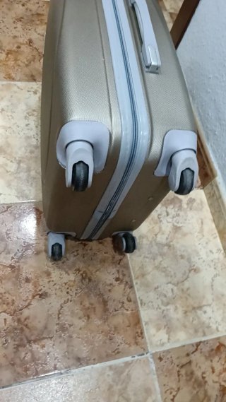 Maleta grande American Tourister beige/dorada