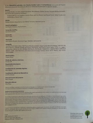 Libro matemáticas 1 Bachillerato