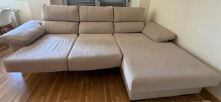 Sofá Cama Chaise Longue Beige