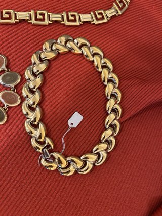 Lote Bisutería Cinturón y Collares Dorados