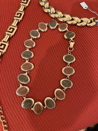 Lote Bisutería Cinturón y Collares Dorados