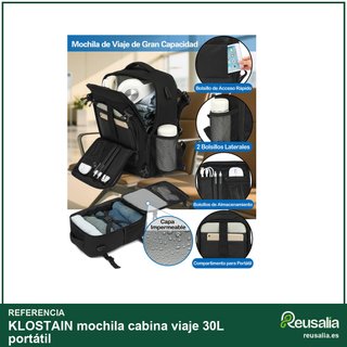 KLOSTAIN mochila cabina viaje 30L portátil