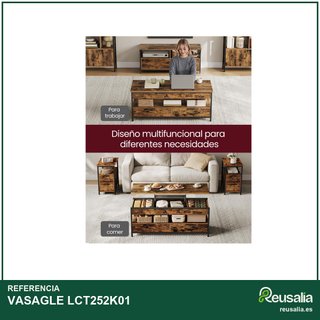 VASAGLE Mesa de Centro Elevable LCT252K01