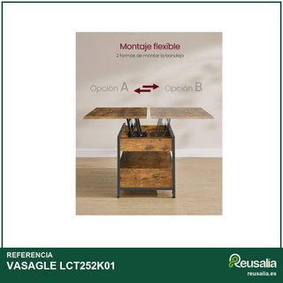 VASAGLE Mesa de Centro Elevable LCT252K01