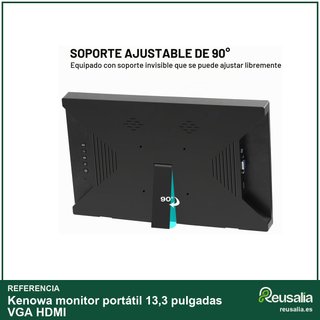 Kenowa monitor portátil 13,3 pulgadas VGA HDMI