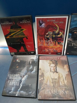 8 peliculas, dvds, aventuras y de epoca