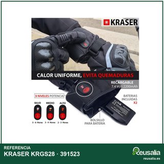 KRASER KRGS28 guantes moto calefactables invierno