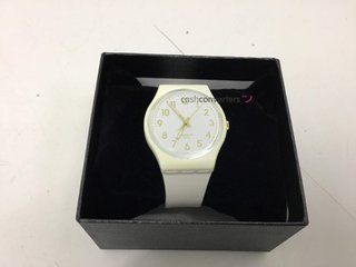 reloj pulsera unisex swatch white