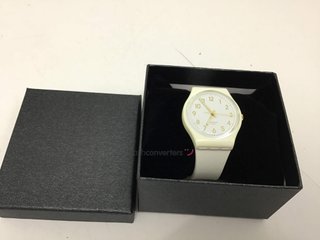 reloj pulsera unisex swatch white