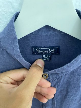 Camisa lino niño Massimo Dutti cuello mao