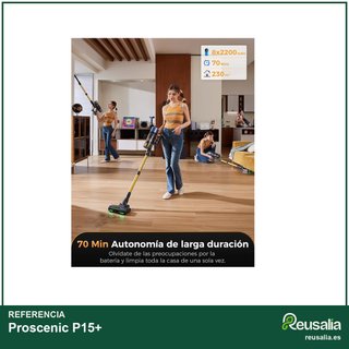 Proscenic P15+ aspiradora escoba potente sin cable