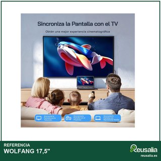 WOLFANG 17,5" reproductor DVD portátil 15,6" HD