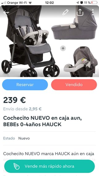 Cochecito ideal bebé marca HAUCK (sin silla coche)