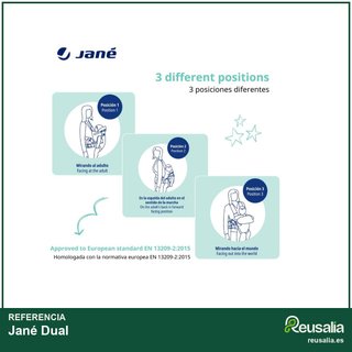 Jané Dual mochila portabebé ergonómica acolchada